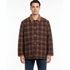 Lauren Ralph Lauren Outdoor Clothing Plaid Leather Collar Jacket Size S